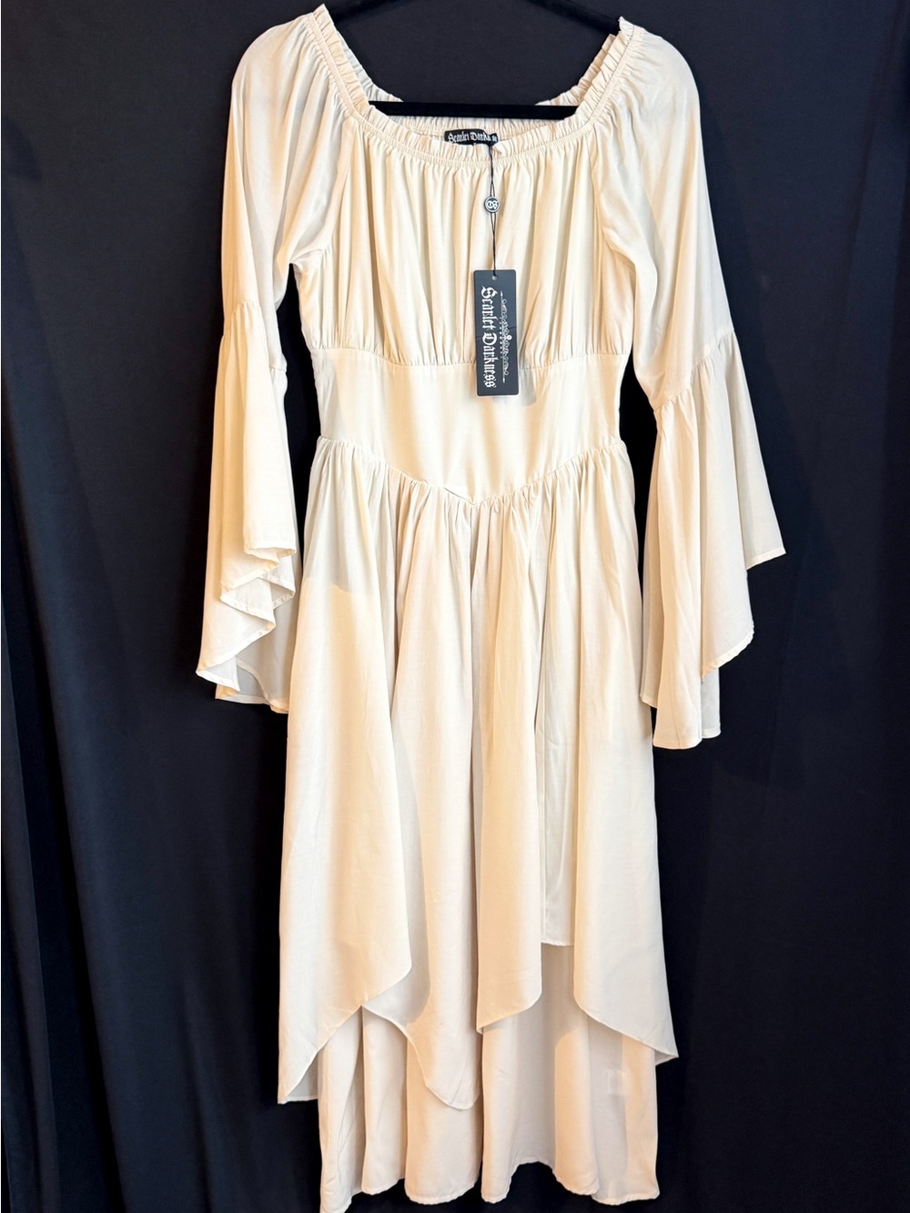 Scarlet Darkness Ivory Renaissance Medieval Bell Sleeve Dress S NWT - Picture 3 of 5
